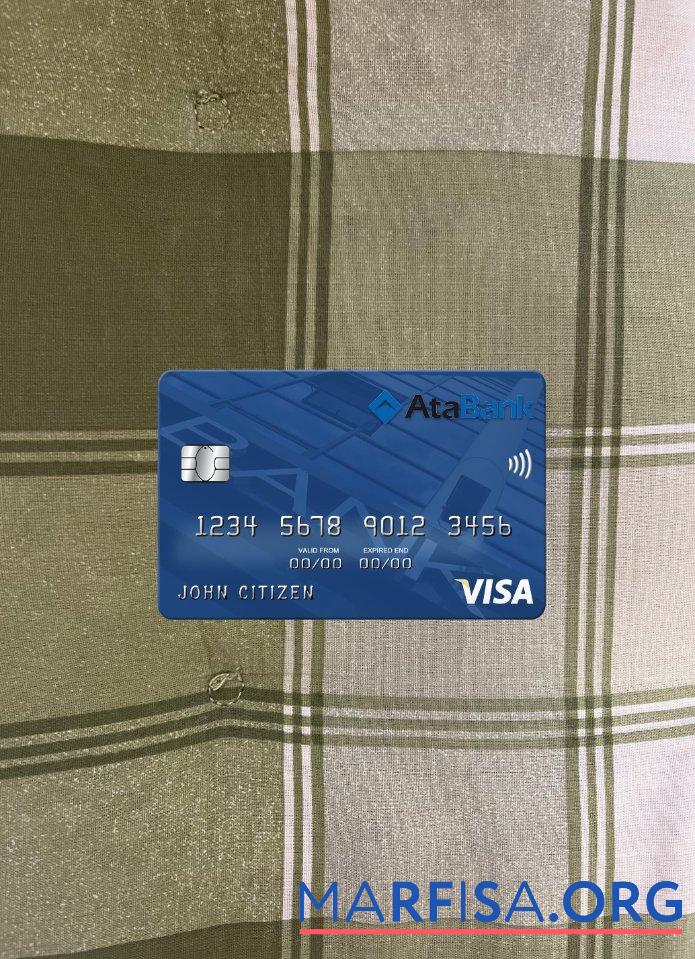 Printable Azerbaijan ATA bank visa card photolook front real example